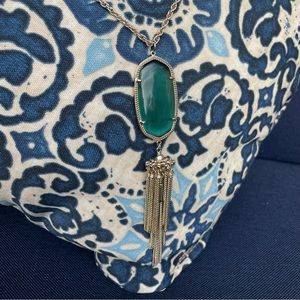 Kendra Scott Rayne Green and Gold Pendant Necklace